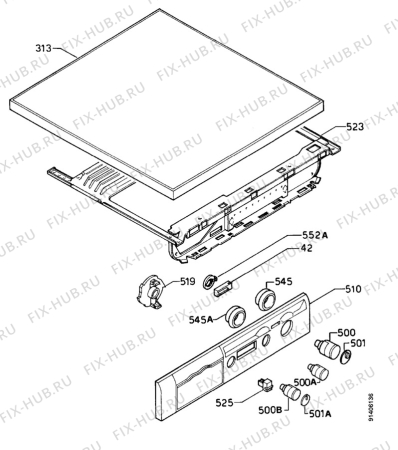 Взрыв-схема стиральной машины Zanussi FLD1200 - Схема узла Command panel 037